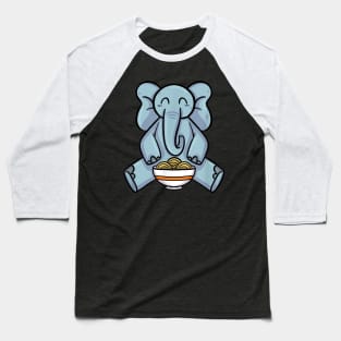 Cute Kawaii Elephant eating Japanese Food Ramen Noodles Baseball T-Shirt